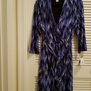 Liz Claiborne Dress Long Sleeved Blue/Black